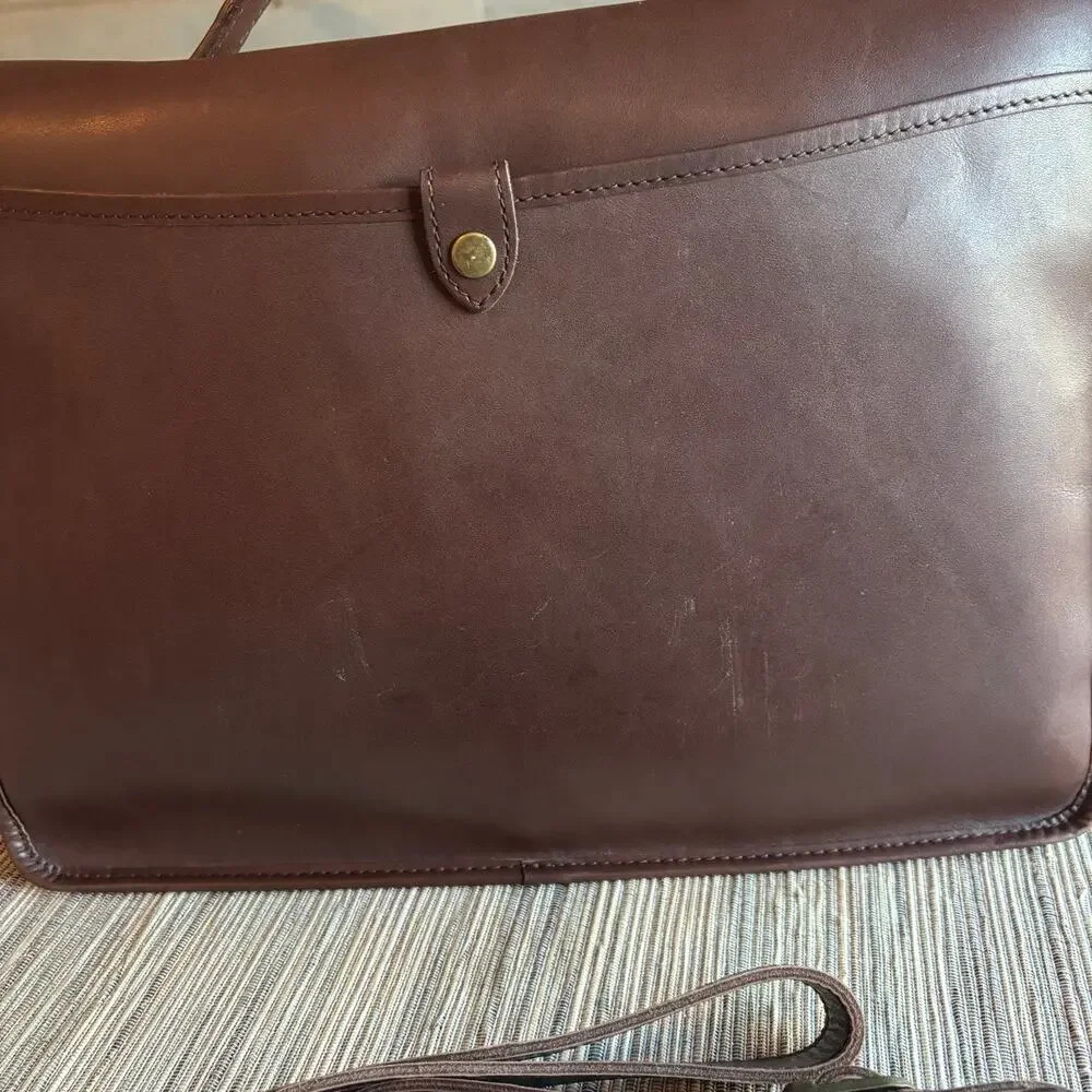 EDDIE BAUER | Vintage Mahogany Leather Shell Briefcase / Portfolio Bag